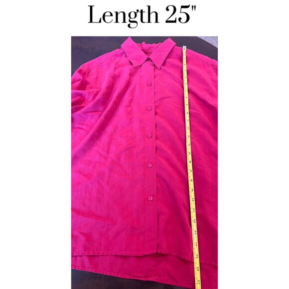 EUC Emma James Women's Magenta Rayon Blend Button Down Blouse Size 14 Office Top - Picture 4 of 8